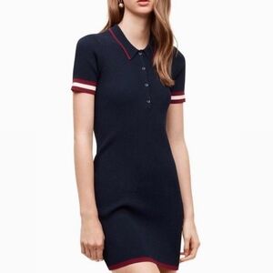 Aritzia Sunday Best Kylie Knit Polo Dress Prep Preppy Academia Size S Stretchy
